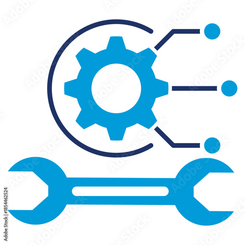 IT engineering flat blue icon
