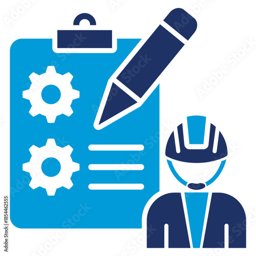  contractor flat blue icon