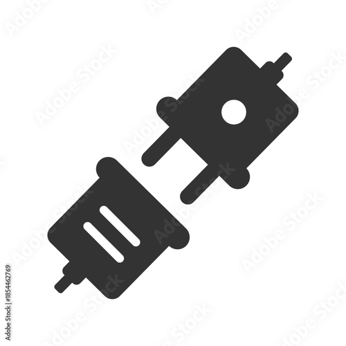 Electric socket plug connection icon isolated flat style design.