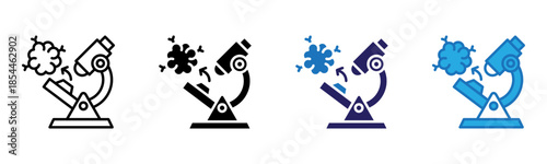 Microscope Icon Multi Style Vector Illustration