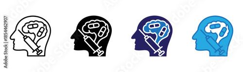 Drug Addiction Icon Multi Style Vector Illustration