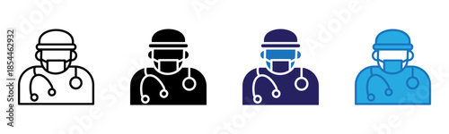 Surgeon Icon Multi Style Vector Illustration