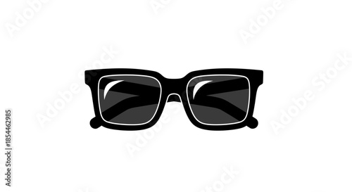 Stylish Black-Framed Eyeglasses with Dark Lenses a Classic Accessory.