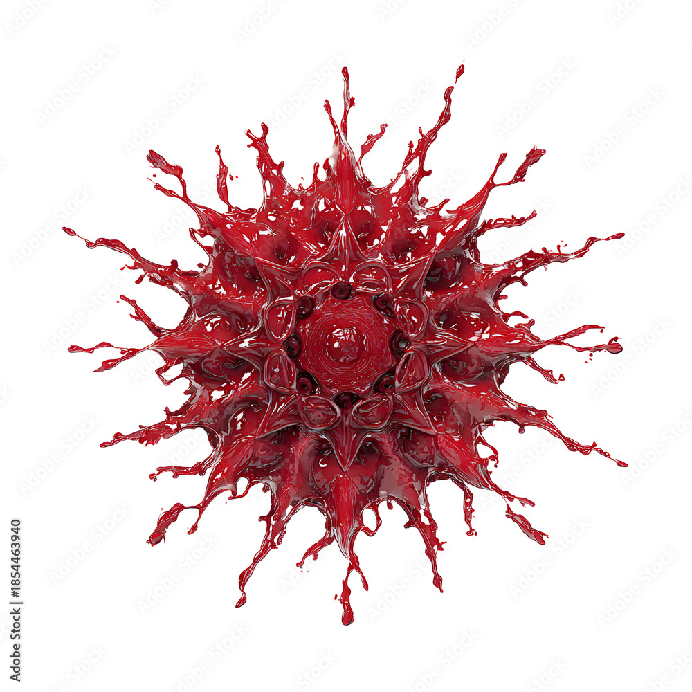 Naklejka premium Red blood cells isolated on a white background close up illustration