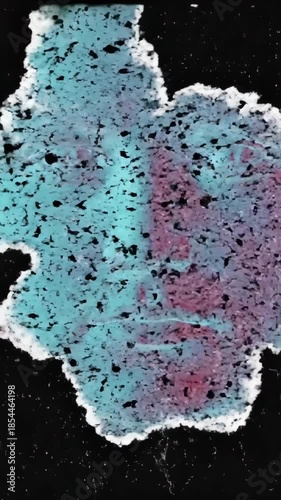 Close up Sculpture Face With Teal And Pink Lighting And Digital Glitch Effect Abstract Art