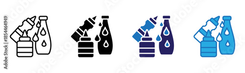 Bottles Icon Multi Style Vector Illustration