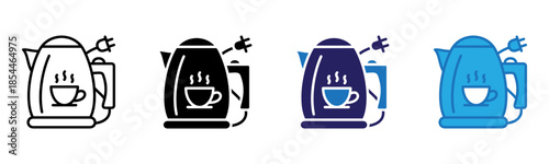 Kettle Icon Multi Style Vector Illustration