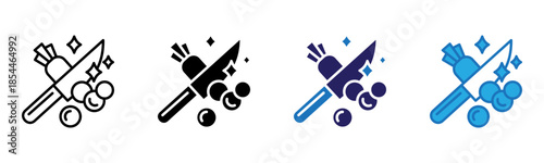 Knifes Icon Multi Style Vector Illustration