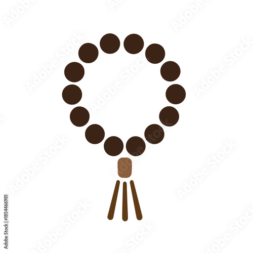 A meaningful vector shows a tasbih used in Islamic prayer, representing remembrance, faith, and inner calm through a simple yet elegant design that reflects spiritual balance and devotion.