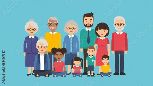 Diverse Family Generations Posed Together Smiling.