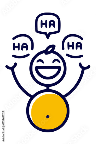 Vector Icon Laughing Figure