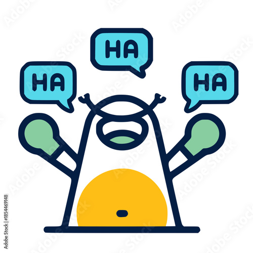 Spotlight Laughing Mascot Vector Icon 