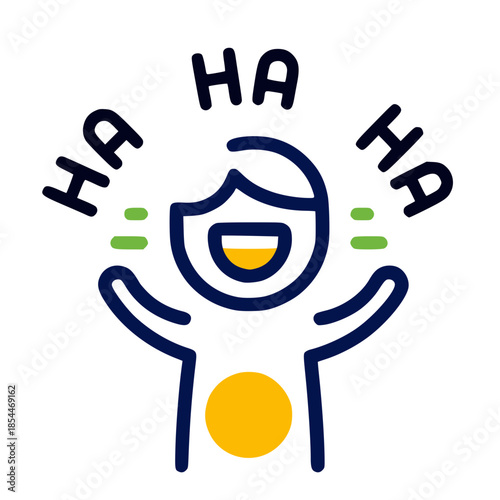 Abstract Minimalist Laughing Figure Icon