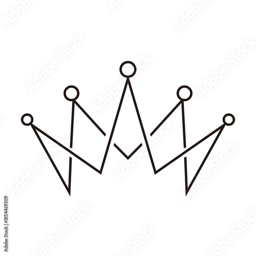 line simple crown design. kingdom sign and symbol.