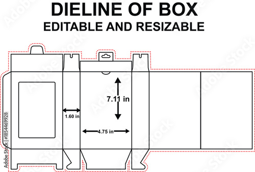 Hanging flip-top window box dieline