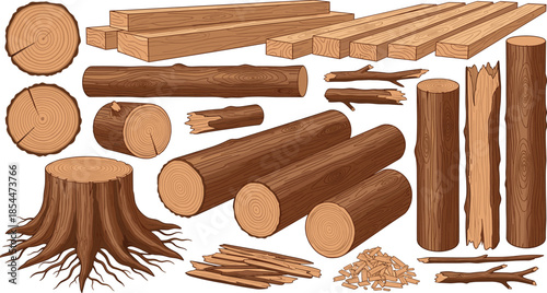 Based on the new image uploaded (image_011cc2.png) featuring the wood and lumber elements, here is the optimized title and keyword set tailored for Adobe Stock requirements.