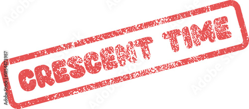 Crescent Time Textured Rubber Stamp for Representing Elapsed Moments and Historical Durations