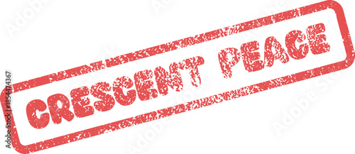 Crescent Peace Grunge Rubber Stamp for Tranquil Harmony and Calm Serene Feelings