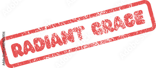 Distressed Red Rubber Stamp Mark Presenting the Meaningful Words Radiant Grace