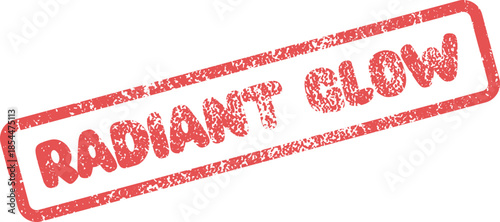 Vintage Style Red Rubber Stamp Expressing the Beautiful Concept of Radiant Glow