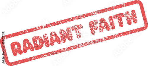 Grungy Red Rubber Stamp Mark Conveying Strong Concepts of Radiant Faith