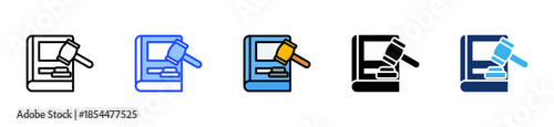 Labor Law Book Icon Collection With Multiple Styles