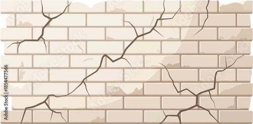 Cracked Brick Wall Texture A Detailed Illustration of Age and Imperfection