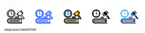 Working Hours Law Icon Collection With Multiple Styles