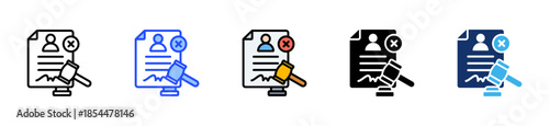 Legal Dismissal Icon Collection With Multiple Styles