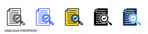 Contract Review Icon Collection With Multiple Styles