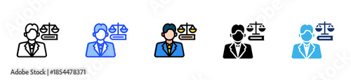 Employment Law Advisor Icon Collection With Multiple Styles