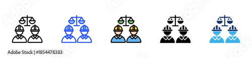 Legal Worker Icon Collection With Multiple Styles