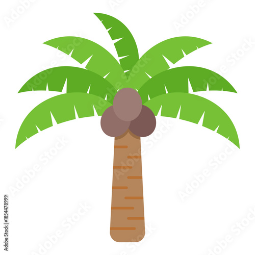 coconut tree flat illustration vector