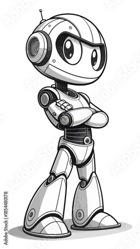 cute child like robot vector illustration