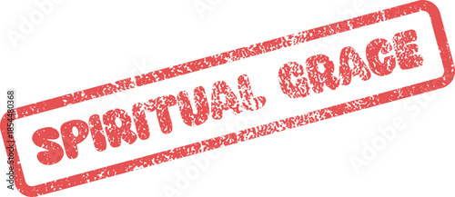 Authentic red textured stamp with a powerful message of spiritual grace and divine favor