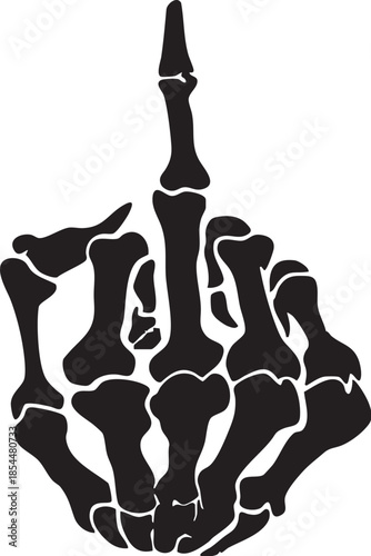 black skeleton showing middle finger, Middle finger Human skeleton Skull The finger, middle finger, glass, white png