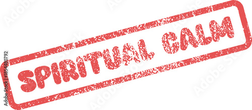 Vibrant red textured stamp impression symbolizing the essence of spiritual calm and tranquility