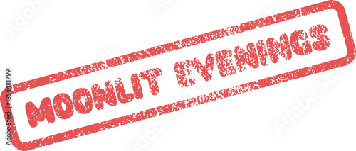 Enhance your creative projects with this charming red moonlit evenings vintage stamp impression