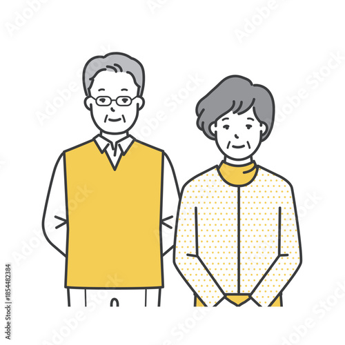 高齢者夫婦のイラストベクター素材