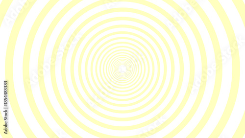 Yellow And Whire Concentric Circle Tunnel Pattern Background