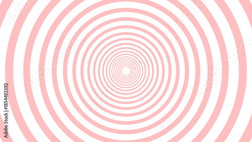 Red And Whire Concentric Circle Tunnel Pattern Background