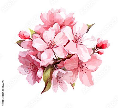 Delicate Pink Cherry Blossom Cluster