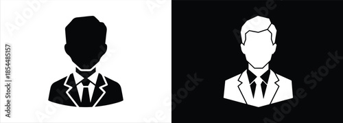 Silhouette of a businessman in a suit on a contrasting background