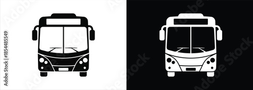 Simple Bus Illustrations on Contrasting Backgrounds