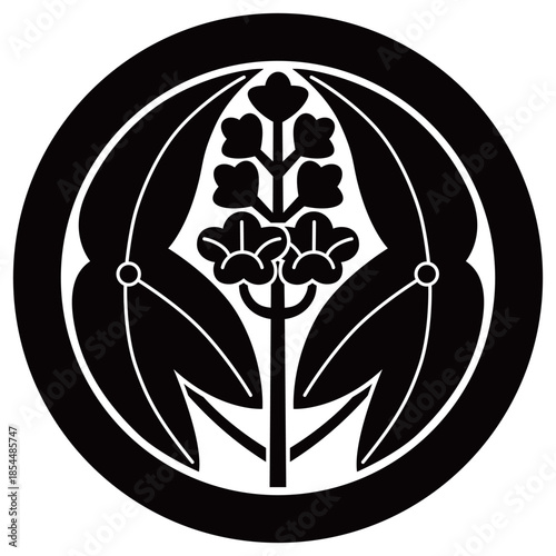 家紋です。丸に抱き沢瀉といいます。