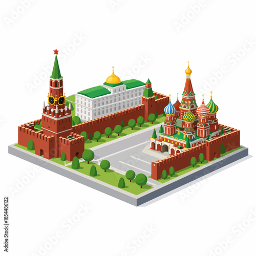 Kremlin de Moscú en estilo isométrico