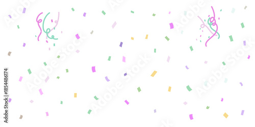 カラフルな紙吹雪の背景イラスト