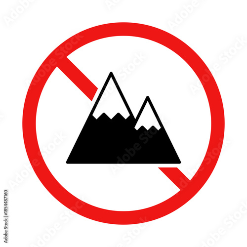 Vector No Mountains Sign Illustration