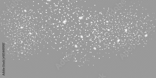 Snowfall, snowflakes in different shapes and forms. Snowflakes, snow background. Christmas snow for the new year.