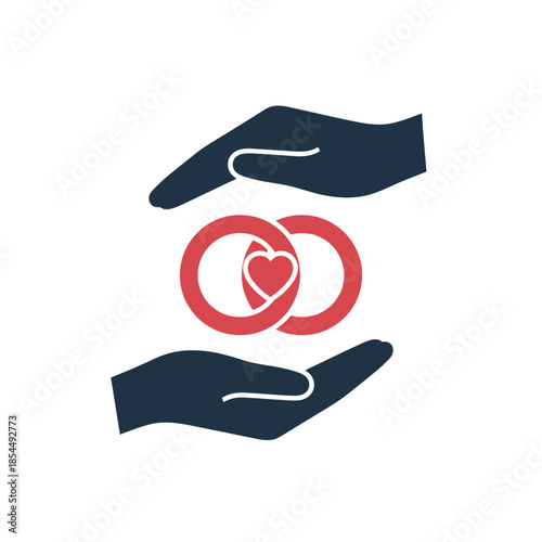 Caring hands silhouette cradling a blank speech bubble icon vector illustration